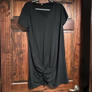 Women’s black mini dress, tie front